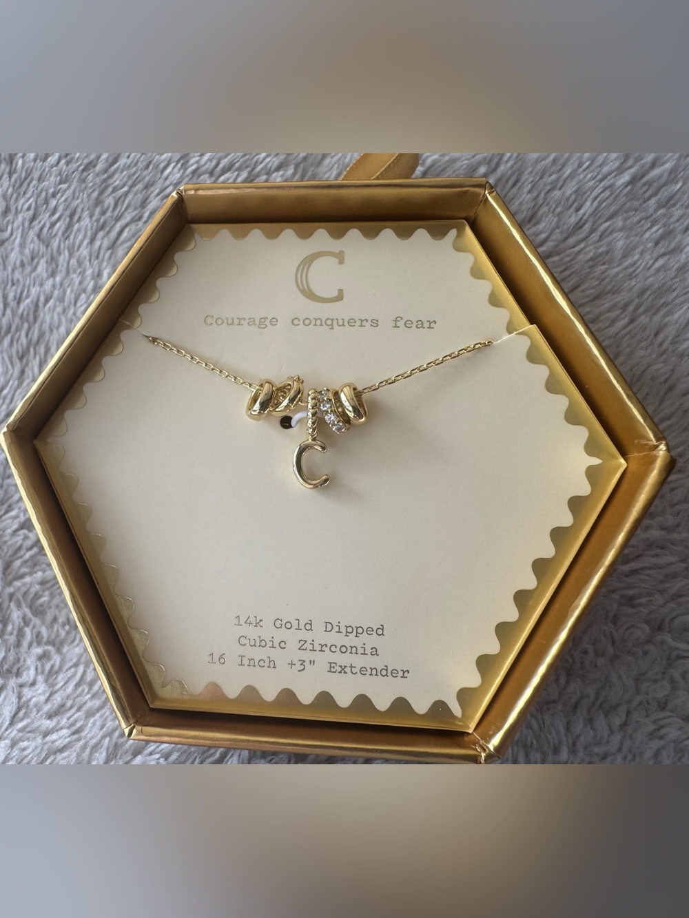 A New Day 14k Gold Dipped Letter C Charm Necklace